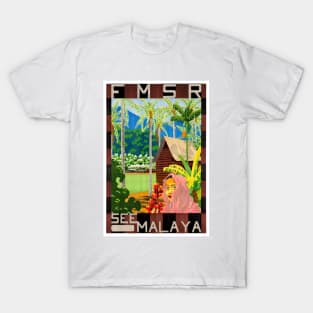 Vintage Travel Poster FMSR See Malaya T-Shirt